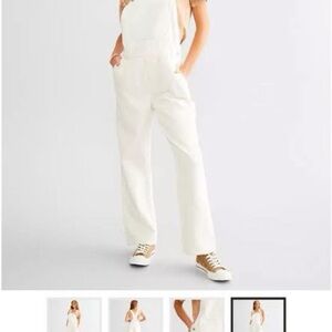 Z Supply Women's Cream Denim Overalls